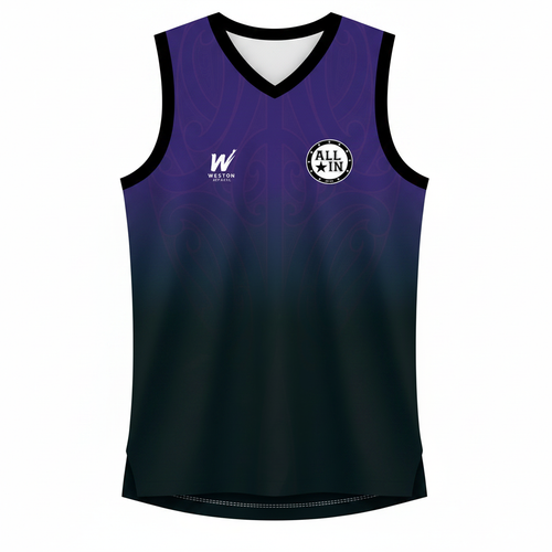 All In Black Purple Singlet Square