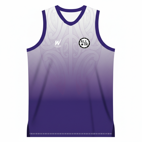All In White Purple Singlet Square