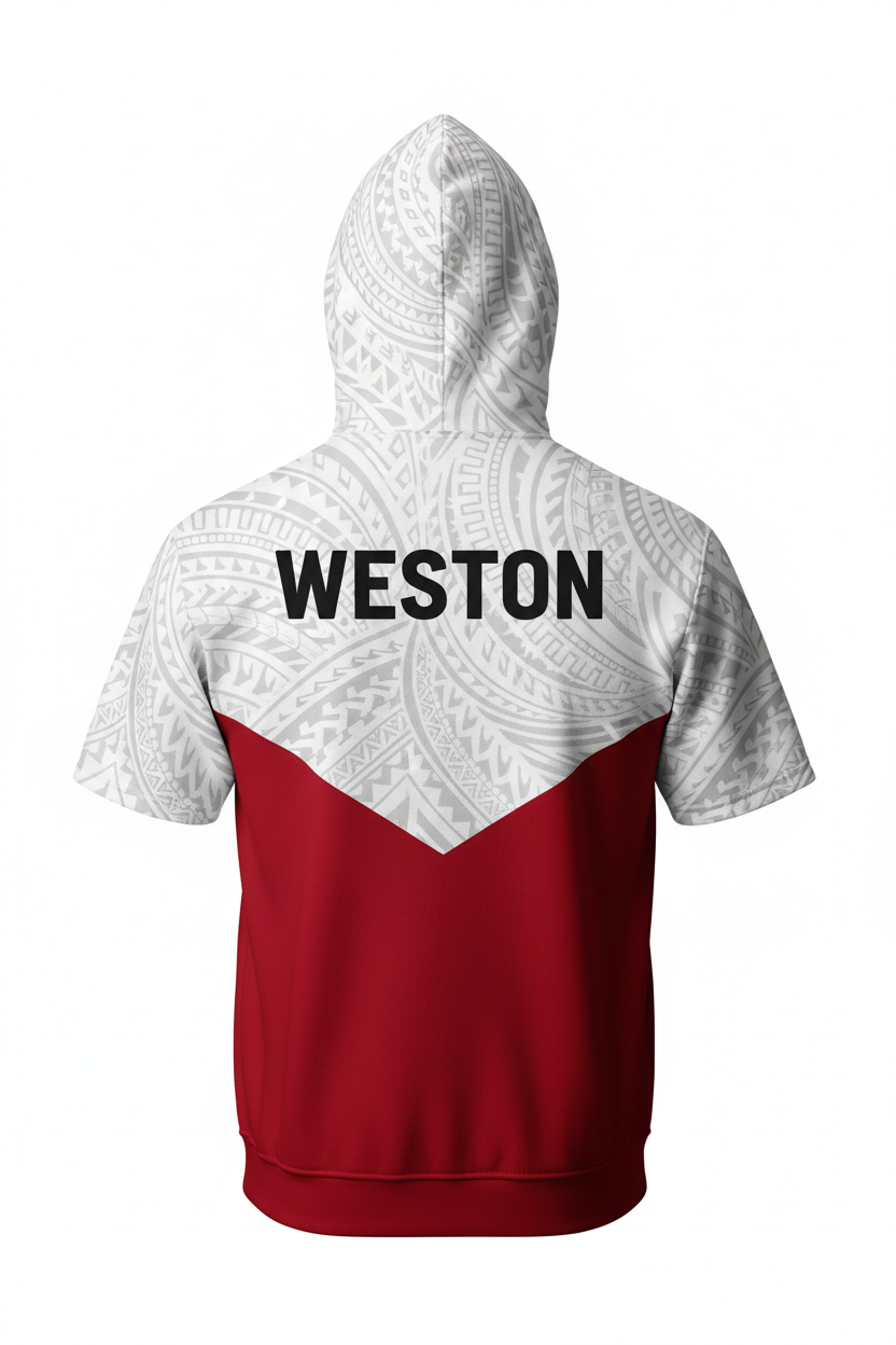Weston Short-Sleeve Zip Hoodie - Back